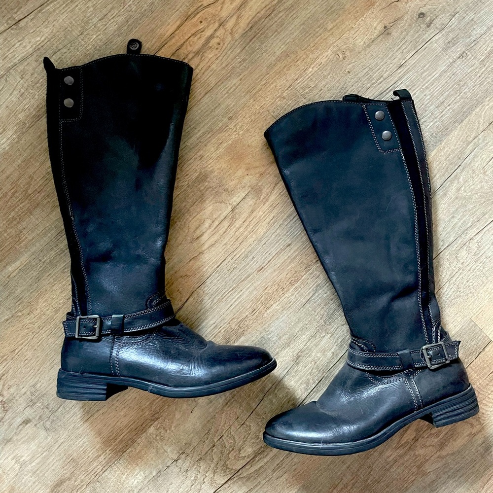 Bussola women’s Trapani riding boots, black leather, size 37, barely worn